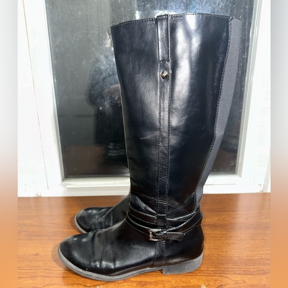 American Eagle Maisie Faux Leather Black Knee High Riding Boots Women’s Size 9.5 - Picture 3 of 6